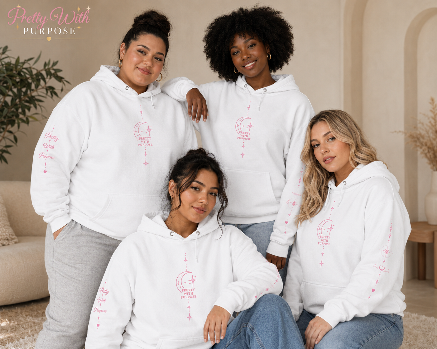 Sudadera con capucha "Bonita con Propósito"