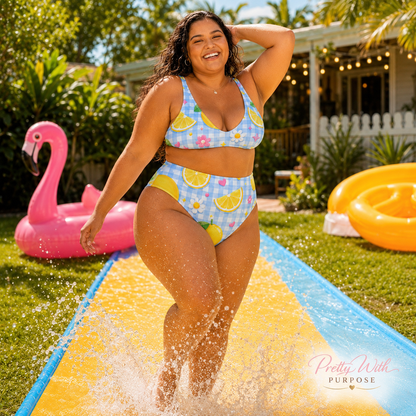Lemon Drop Babe high-waisted bikin