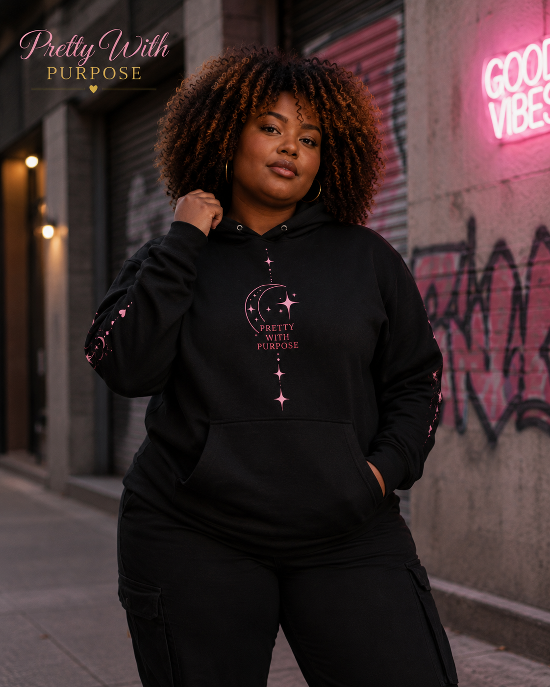Sudadera con capucha "Bonita con Propósito"