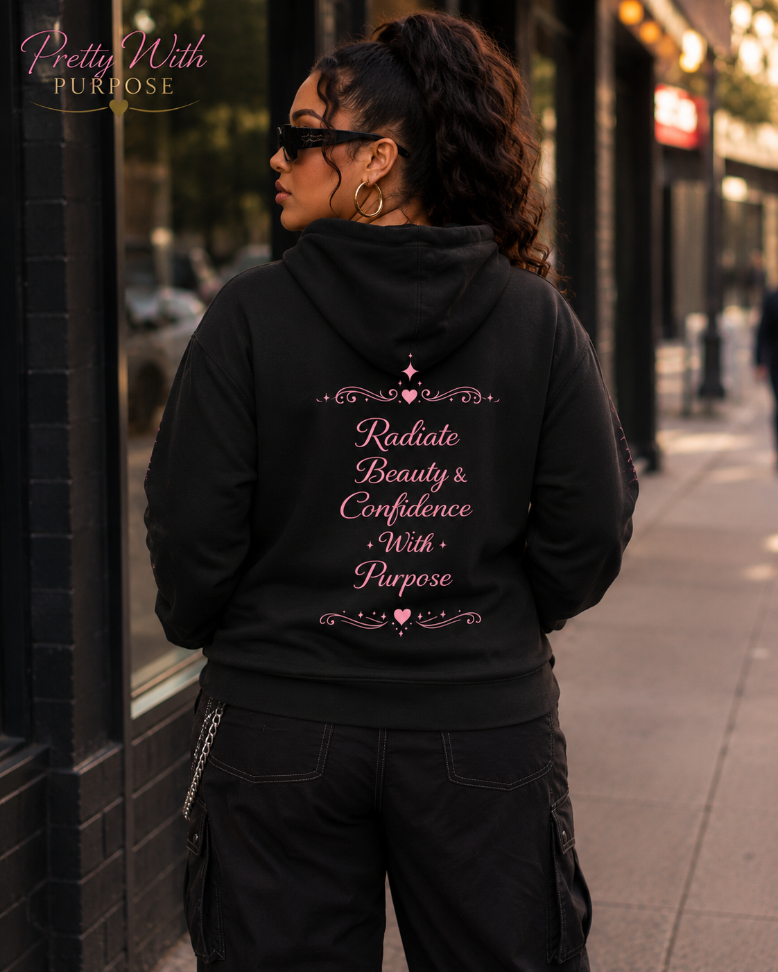 Pretty With Purpose zip up hoodie