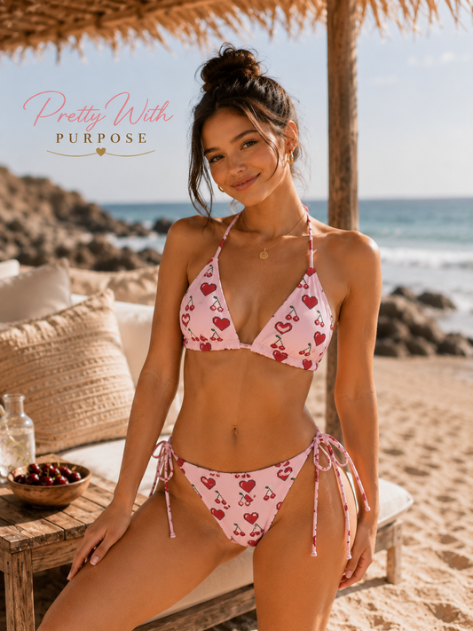 Cherry picked string bikini